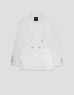 Blazer cruzada mezcla lino viscosa crudo