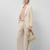 Blazer de un botón crepé beige