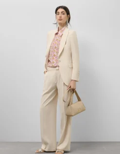 Blazer de un botón crepé beige