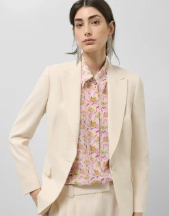 Blazer de un botón crepé beige
