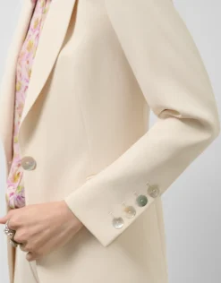 Blazer de un botón crepé beige