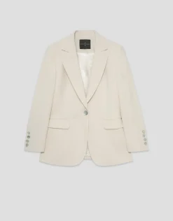 Blazer de un botón crepé beige