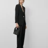 Blazer de un botón crepé negro