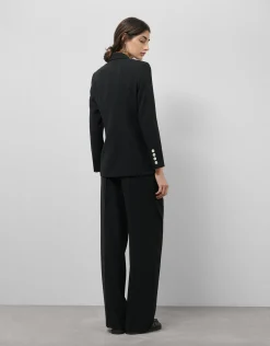 Blazer de un botón crepé negro