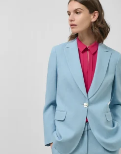Blazer de un botón lino azul claro