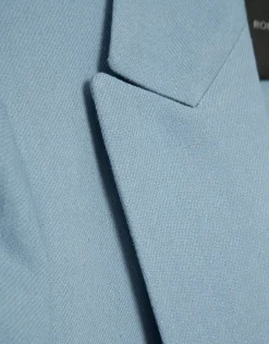 Blazer de un botón lino azul claro