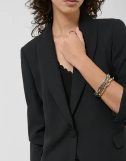 Blazer smoking crepé negro