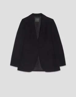 Blazer smoking crepé negro