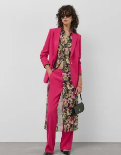 Blazer un botón crepé frambuesa