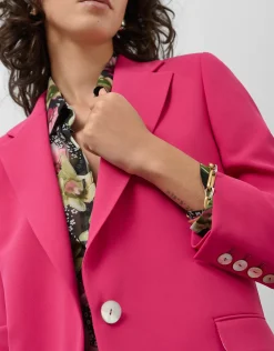 Blazer un botón crepé frambuesa