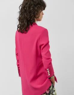 Blazer un botón crepé frambuesa