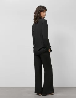 Blazer un botón fantasía relieve negro