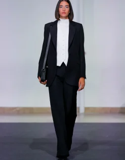 Blazer un botón fantasía relieve negro