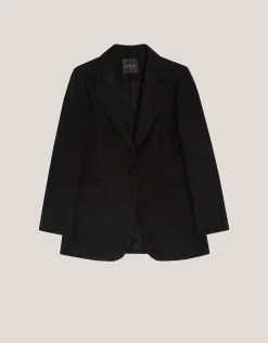 Blazer un botón fantasía relieve negro