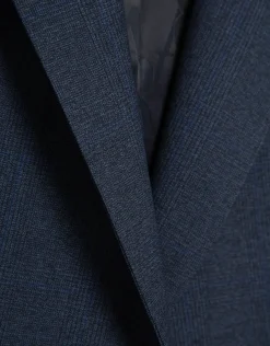 Blazer un botón lana fresca cuadro gales azul marino