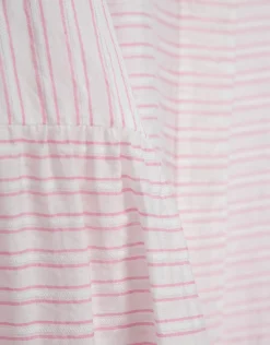 Blusa manga abullonada rayas rosa y blanco