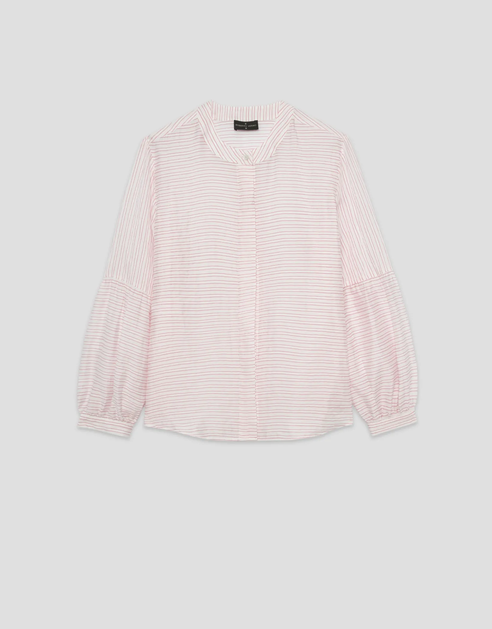 Blusa manga abullonada rayas rosa y blanco