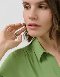Blusa tabla central tejido fluido color verde