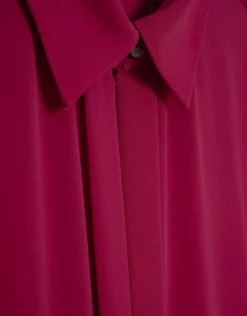 Blusa tabla central tejido fluido color frambuesa