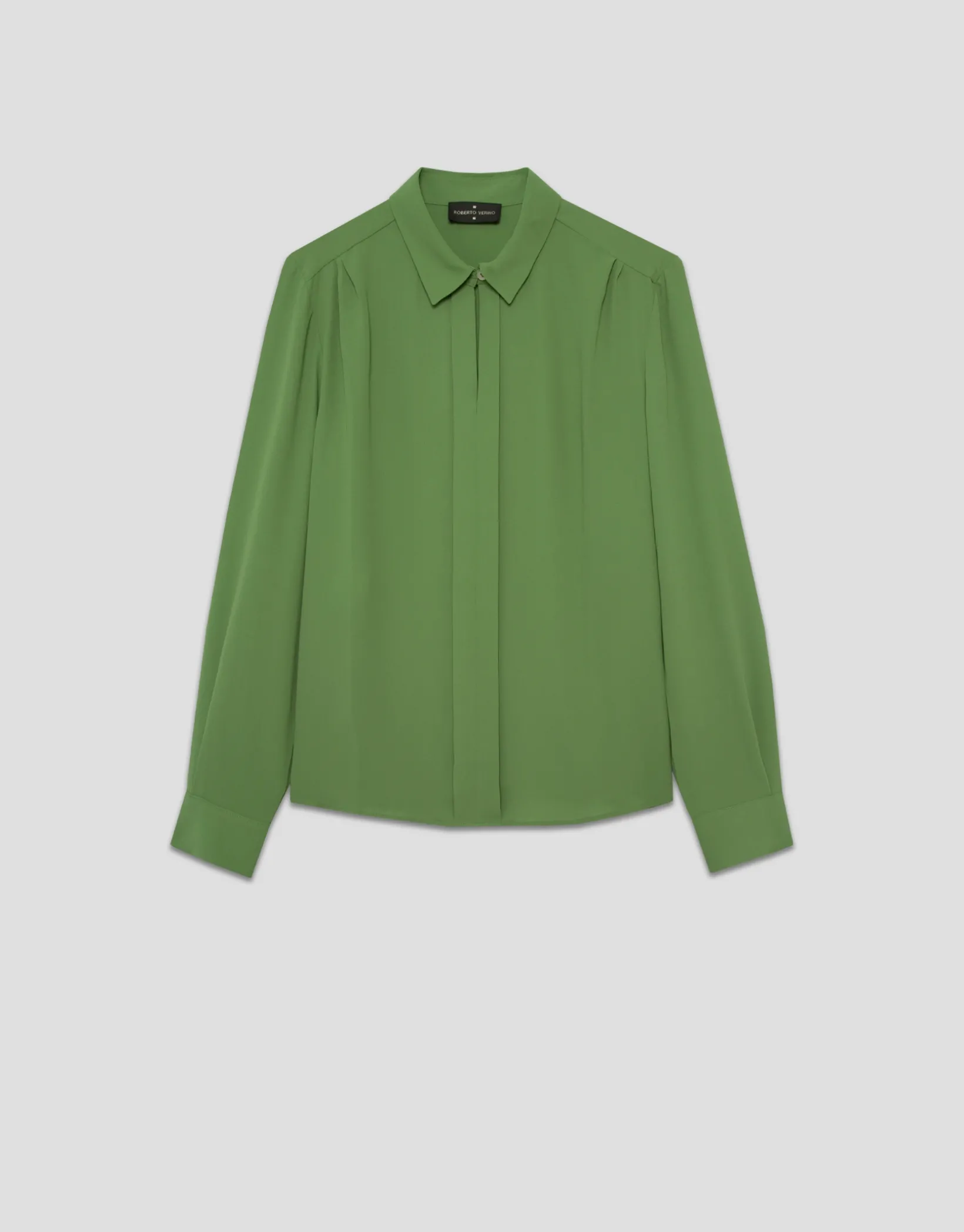 Blusa tabla central tejido fluido color verde