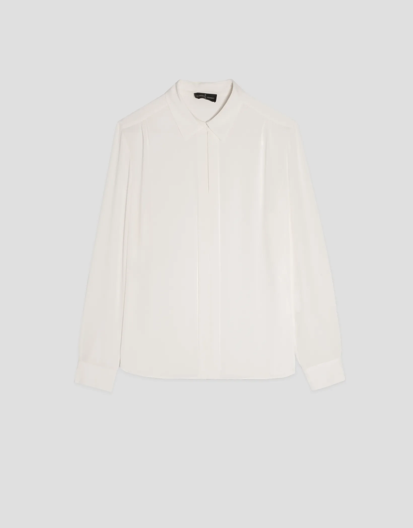Blusa tabla central tejido fluido color crudo