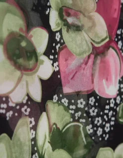 Blusón crepe georgette estampado floral verde