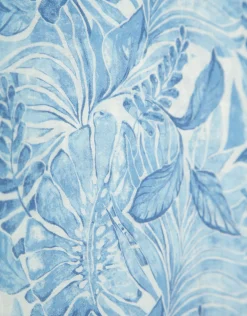 Blusón en gasa estampado vegetal azules