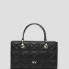 Bolso Baguette Linda piel acolchada negro