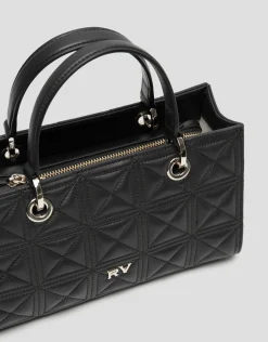 Bolso Baguette Linda piel acolchada negro
