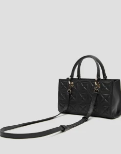 Bolso Baguette Linda piel acolchada negro