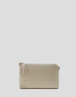 Bolso clutch Lisa Nano piel saffiano dorado