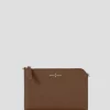 Bolso clutch Lisa piel saffiano marrón claro