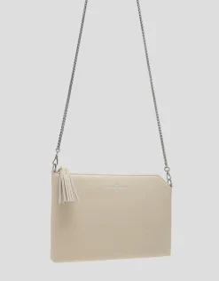 Bolso clutch Lisa piel saffiano crudo