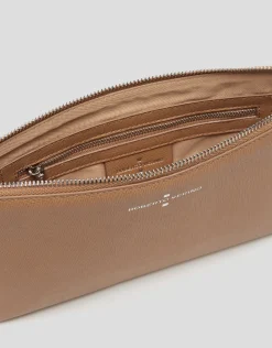 Bolso clutch Lisa piel saffiano cámel