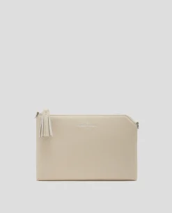 Bolso clutch Lisa piel saffiano crudo