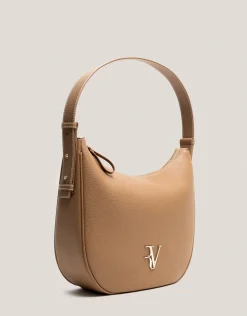 Bolso de hombro Cuca Hobo piel granulada cámel