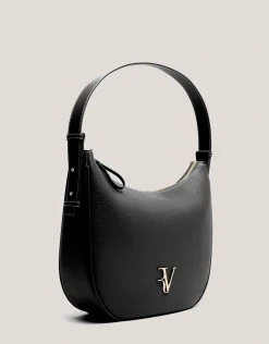 Bolso de hombro Cuca Hobo piel granulada negro