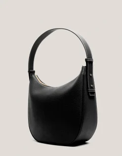 Bolso de hombro Cuca Hobo piel granulada negro