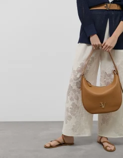 Bolso de hombro Cuca Hobo piel granulada cámel