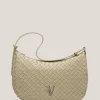 Bolso de hombro Erea Moon Maxi piel trenzada beige