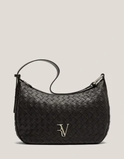 Bolso de hombro Erea Moon Maxi piel trenzada marrón
