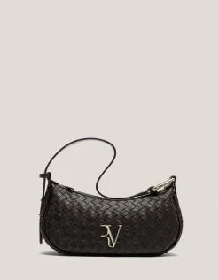 Bolso de hombro Erea Moon piel trenzada marrón