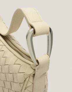 Bolso de hombro Erea Moon piel trenzada beige