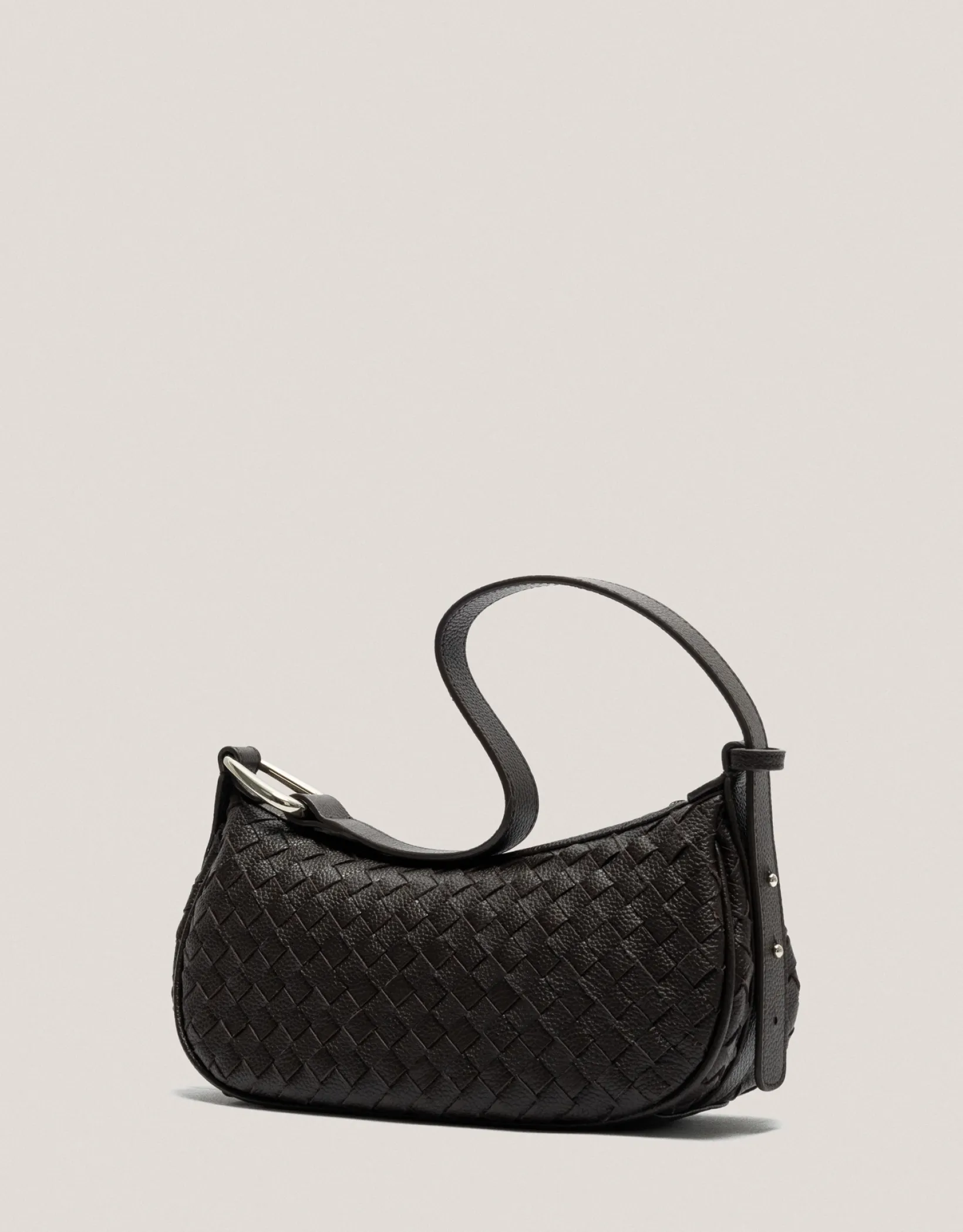 Bolso de hombro Erea Moon piel trenzada marrón