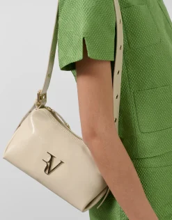 Bolso de hombro Margot Metal piel marfil