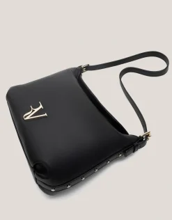 Bolso de hombro Mini Hobo Mafalda piel negro