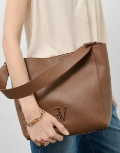 Bolso de hombro Valentina Hobo piel cuero