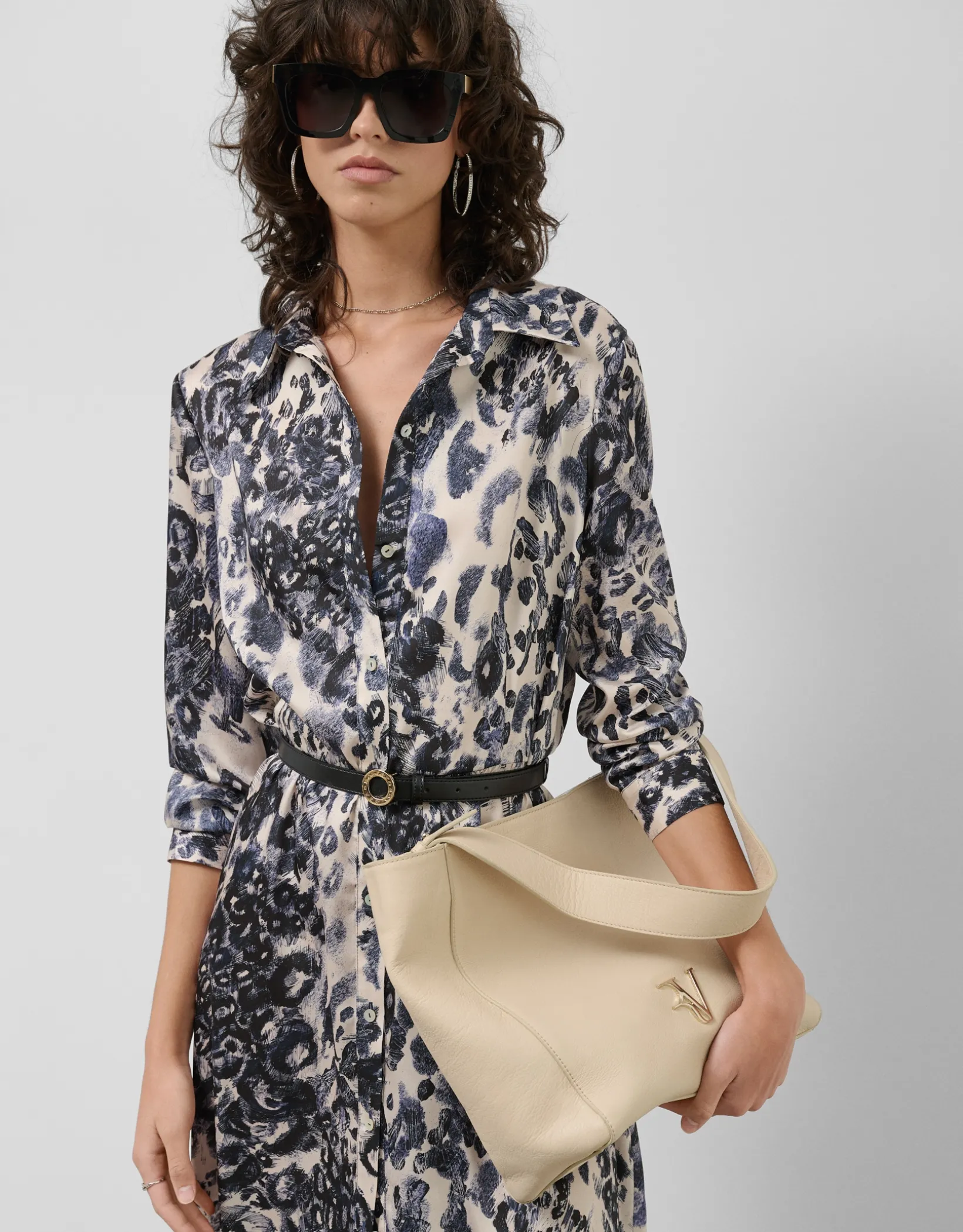 Bolso de hombro Valentina Hobo piel crudo