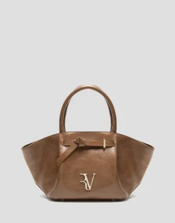 Bolso de mano Ares Midi piel beige