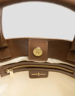 Bolso de mano Ares Midi piel beige